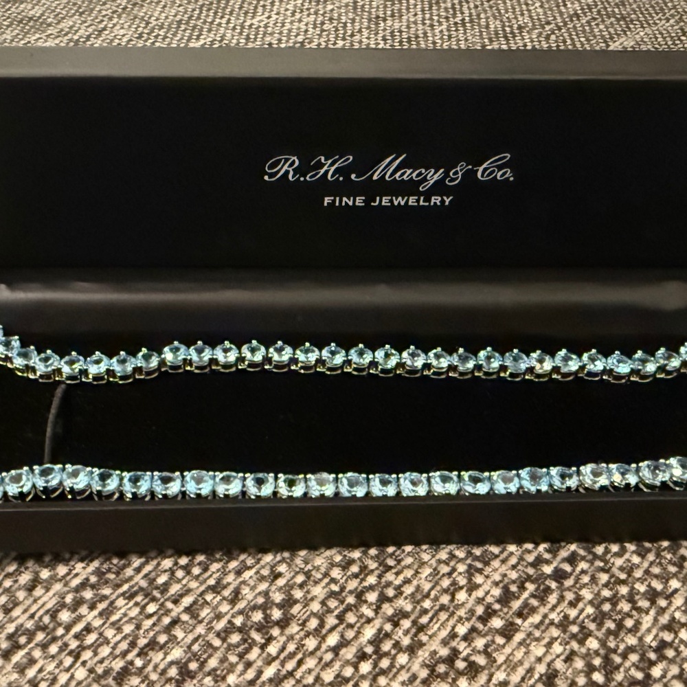 Blue Topaz brand new Necklace SS BT 45
